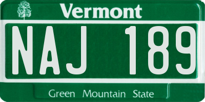 VT license plate NAJ189