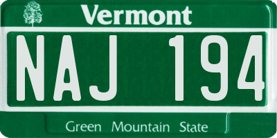 VT license plate NAJ194