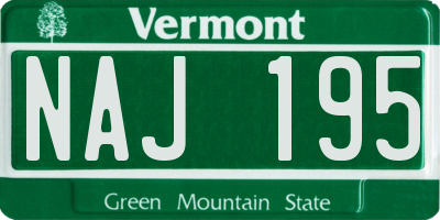 VT license plate NAJ195