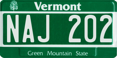 VT license plate NAJ202