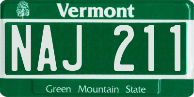 VT license plate NAJ211