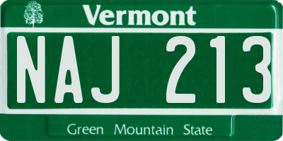 VT license plate NAJ213