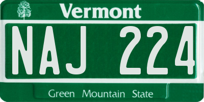 VT license plate NAJ224