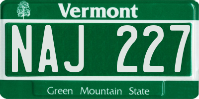 VT license plate NAJ227