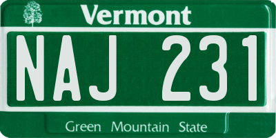 VT license plate NAJ231