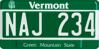 VT license plate NAJ234