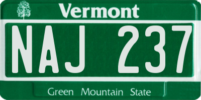 VT license plate NAJ237