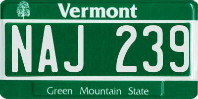 VT license plate NAJ239