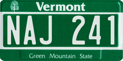 VT license plate NAJ241