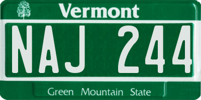VT license plate NAJ244