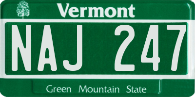 VT license plate NAJ247