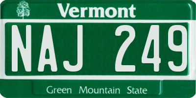 VT license plate NAJ249