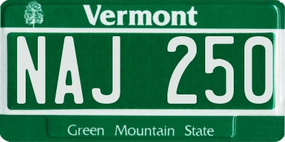 VT license plate NAJ250