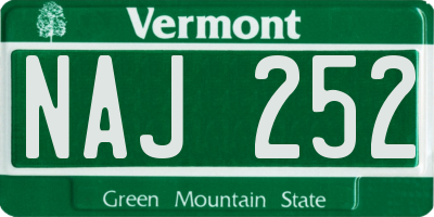 VT license plate NAJ252