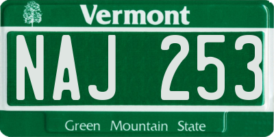 VT license plate NAJ253