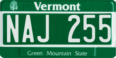 VT license plate NAJ255