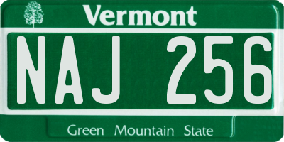 VT license plate NAJ256