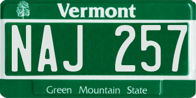 VT license plate NAJ257