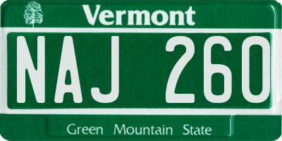 VT license plate NAJ260