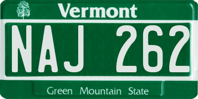 VT license plate NAJ262