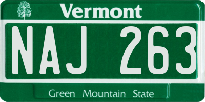 VT license plate NAJ263