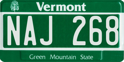 VT license plate NAJ268