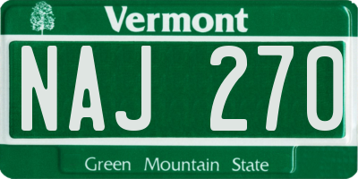 VT license plate NAJ270