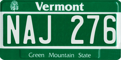 VT license plate NAJ276