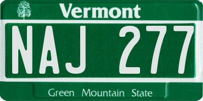 VT license plate NAJ277