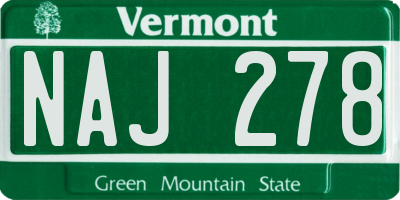 VT license plate NAJ278