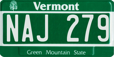 VT license plate NAJ279