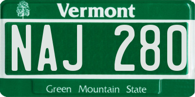 VT license plate NAJ280