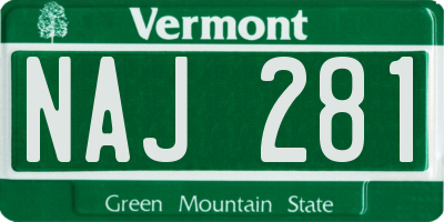 VT license plate NAJ281
