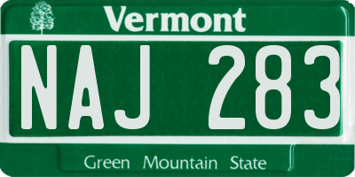 VT license plate NAJ283