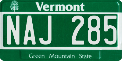 VT license plate NAJ285
