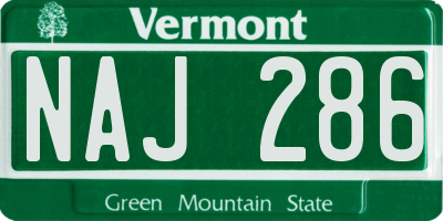 VT license plate NAJ286