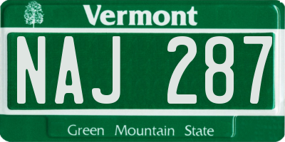 VT license plate NAJ287