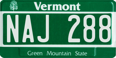 VT license plate NAJ288