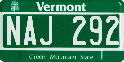 VT license plate NAJ292