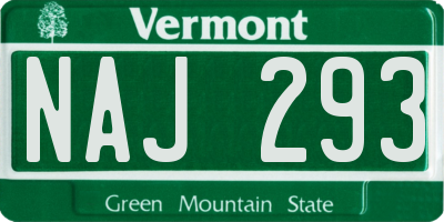VT license plate NAJ293
