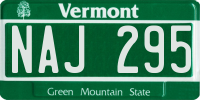 VT license plate NAJ295