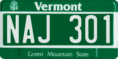 VT license plate NAJ301