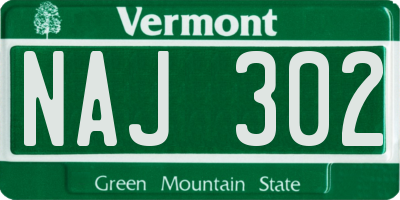 VT license plate NAJ302