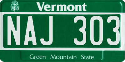 VT license plate NAJ303