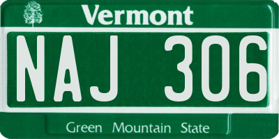 VT license plate NAJ306