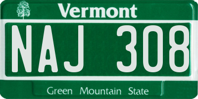 VT license plate NAJ308