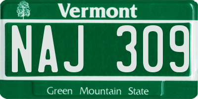 VT license plate NAJ309