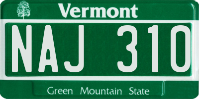 VT license plate NAJ310