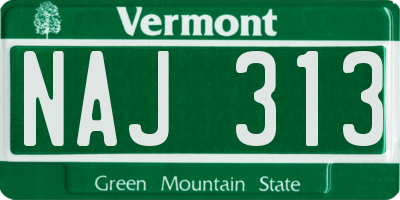 VT license plate NAJ313