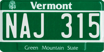 VT license plate NAJ315